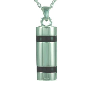 Striped Cylinder Cremation Pendant